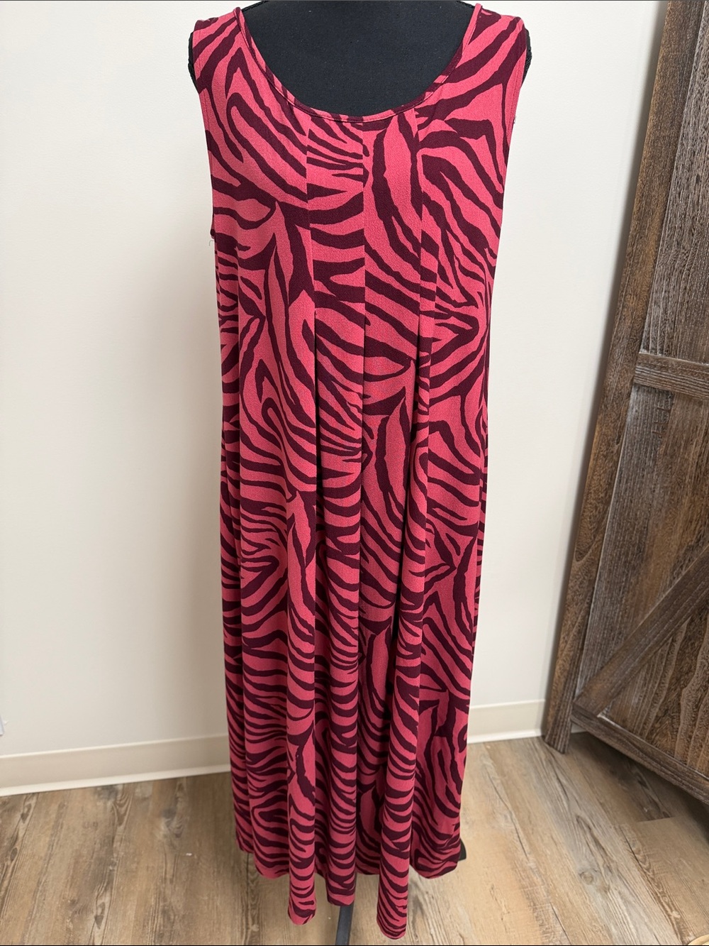 White Stag Red and Dark Pink Zebra-Print Maxi Skirt